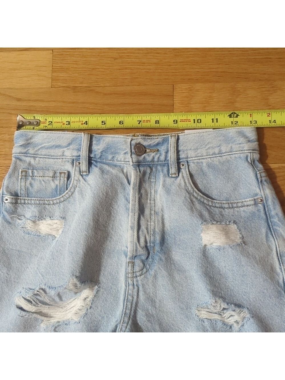 PacSun High Rise Jean Shorts Button Fly Size 25 - Picture 7 of 12